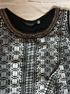 black embellished anarkali