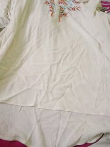 Off White Embroidered Tunic