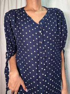Polka Dot Tie Sleeve Top