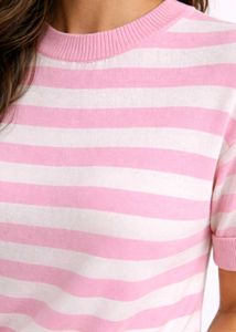 blush pink &amp; ivory classic white knit top 🩷