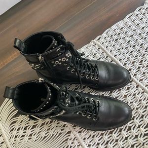SALE!!! BLACK STUDDED BUCKLE BOOTS FOR SALE