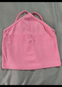 HOT PINK HALTER NECK TANK TOP