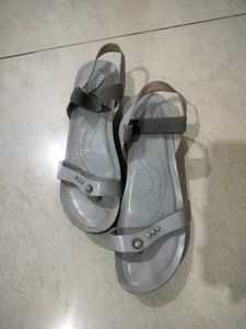 Gray Thong Strap Sandals