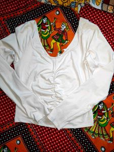 Glitchz Sweetheart Neck Ruched Top