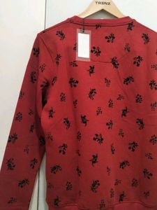 Red Floral Print Sweater