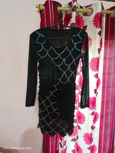 Black A Line Slim Fit Kurti