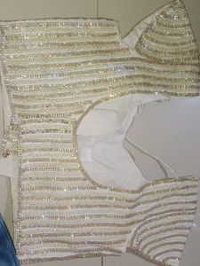 Beaded &amp; Embellished Blouse And Saari