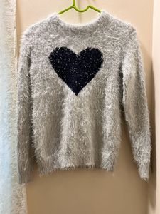 Fuzzy Heart Sweater