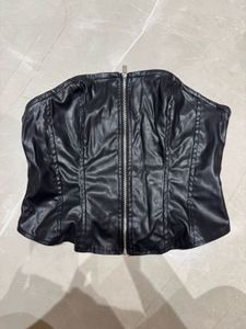 Leather Black Tube Top