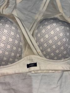White Mesh Design Bra