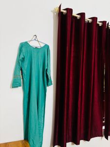 Elegant Teal Ethnic Gown