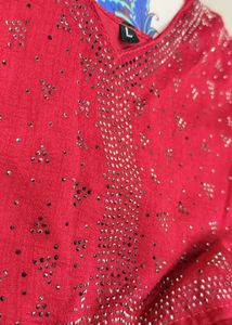 Hot Pink V Neck Kurta Set💖