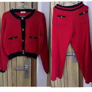Elegant Red knit co-ord set - by amisha