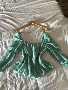 Sea Green Peplum Top