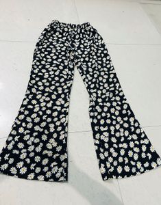 Daisy Floral Black Bell Bottom