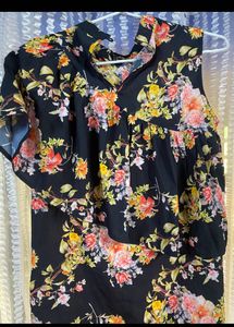 Black Floral Top