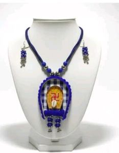 Handmade Durga Puja Necklace &amp; Earrings