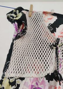 Floral Print Short Kurti with Crochet Detail