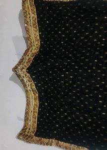 Black Heavy Work Stitched Kurti