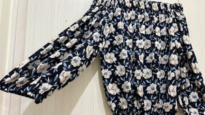 Floral Navy blue off shoulder top