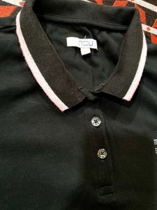 Black Polo Shirt w/ Pink Trim