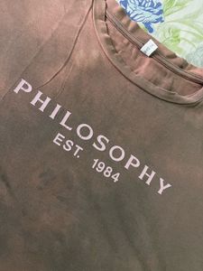 Dyed Brown Philosophy Graphic Tee