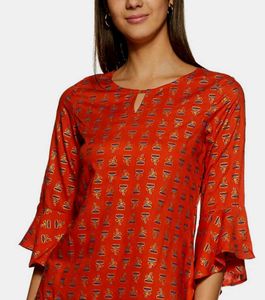 Maroon Floral Global Desi Top