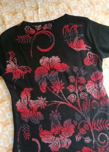 Floral Print Pullover Sweater