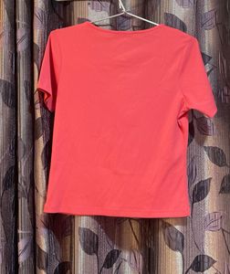 Coral Button-Up Top