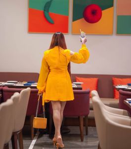 Shoulder cutout flare dress