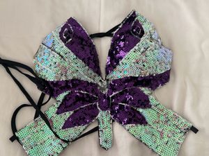 Beautiful butterfly y2k sequin top