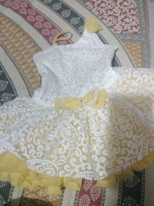 Cute Yellow & White Dress