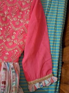 Coral Pink Embroidered Anarkali Gown