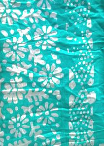Teal Floral Print Fabric