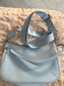 H&amp;m Blue Sling/shoulder Bag With Extra Straps