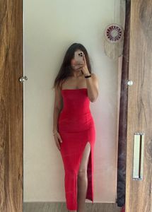 Front Slit Backless Maxi Dress