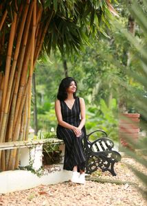 Striped Back-Tie Maxi Dress