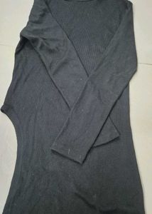 Black High-Neck Bodycon Dress: