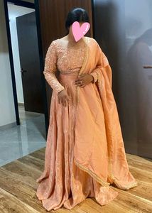 Elegant Peach Anarkali Gown