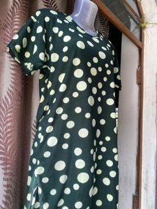 Dark Green Polka Dotted  Co Ord Set