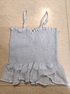 Cute Blue Ruffle Top