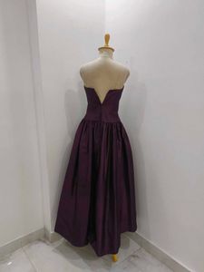 Elegant Purple Strapless Dress