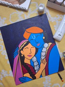 Radha Krishna Simple Canvas Painting