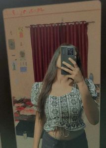 Patterned Crop Top