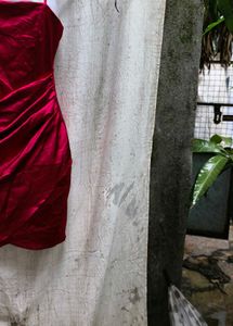 I. Red Ruched Bodycon Dress