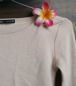 Zara Ribbed Long Sleeve Top