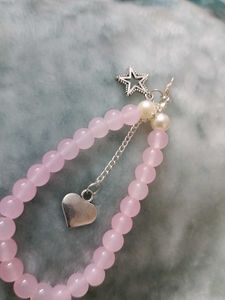 Pink Beaded phone charm