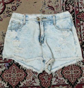 Distressed Denim Jean Shorts