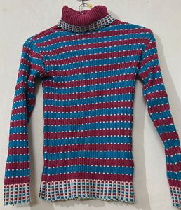 Striped Turtleneck Sweater