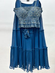 navy blue lehnga
